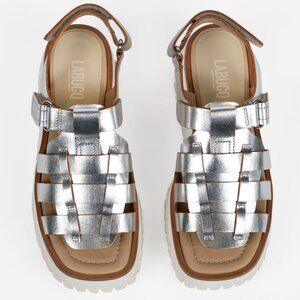 Labucq Boomer platform sandals, silver, size EU 38